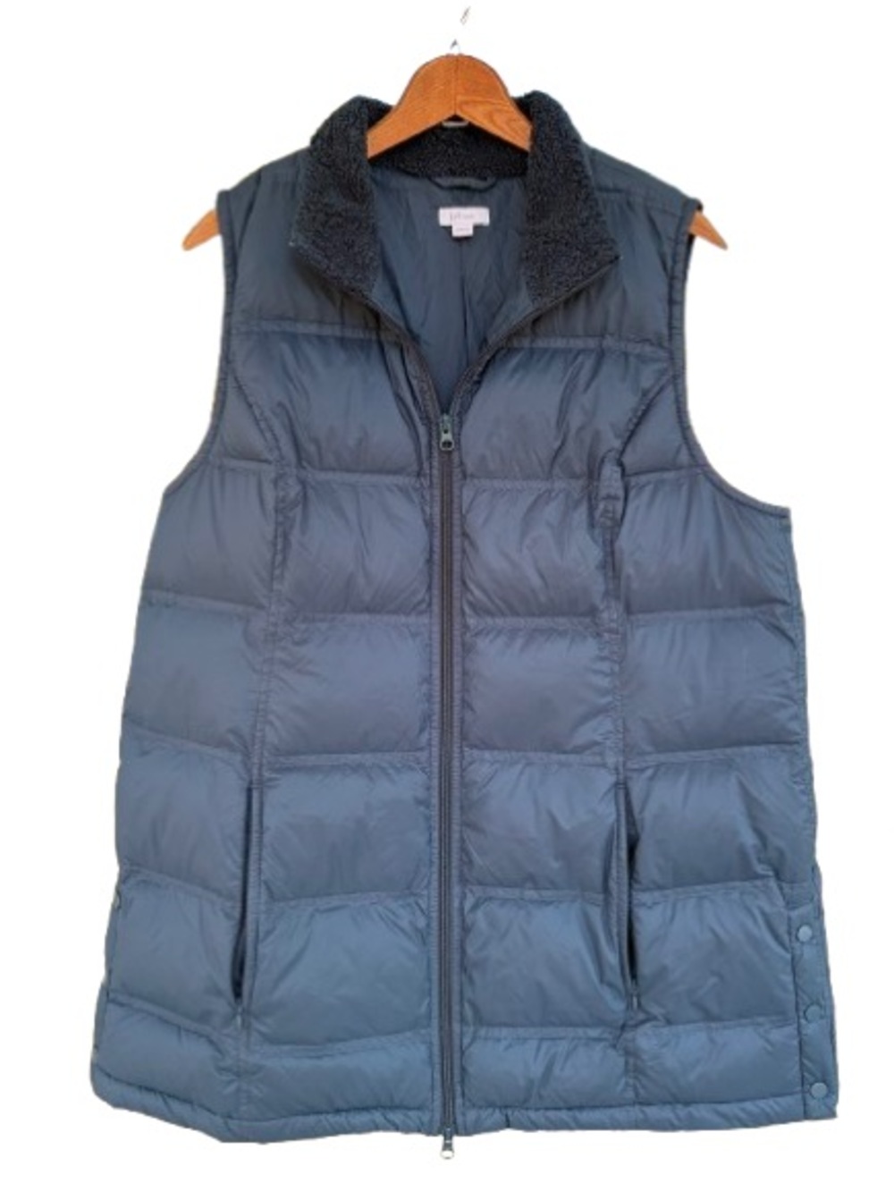 J. Jill Women’s Sherpa Collar Quilted Down Puffer Vest Size L Warm Lightweight